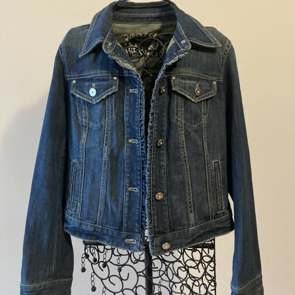 White House Black Market Denim Jacket Size 4